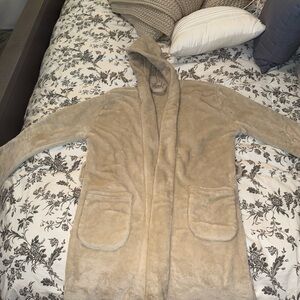 Summer & Rose Tan Teddy Jacket with Hood